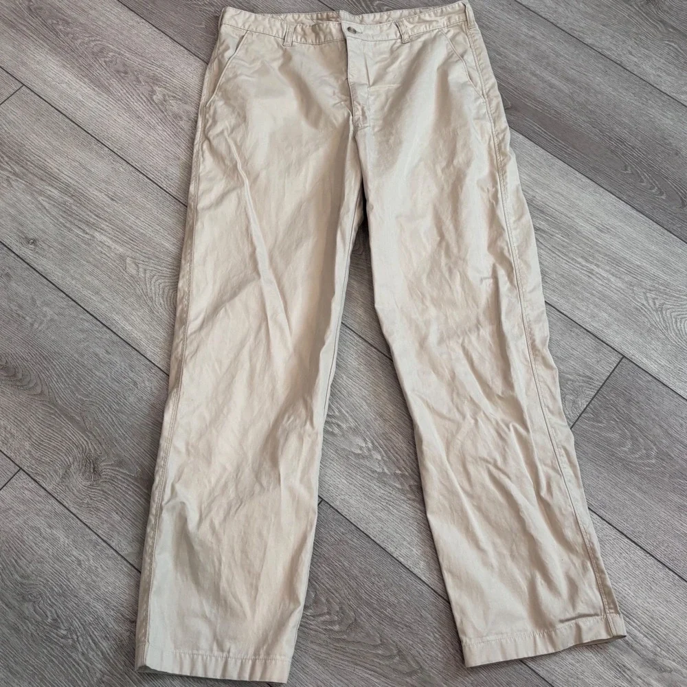 Parx Chino Pants Mens 35x30 Khaki Beige Cotton Straight Leg Trousers Casual